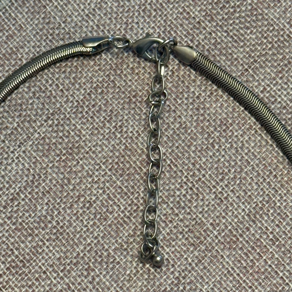 Blue And Silver Geometric Statement Necklace - image 8